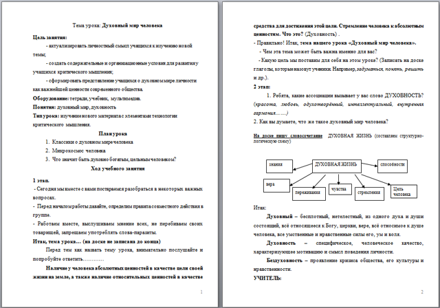 План конспект по обществознанию 7 класс