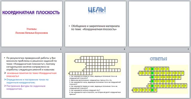 Презентация по математике по теме Координатная плоскость