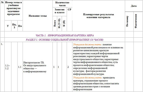 Рабочая программа по информатике и ИКТ (11-ый класс)