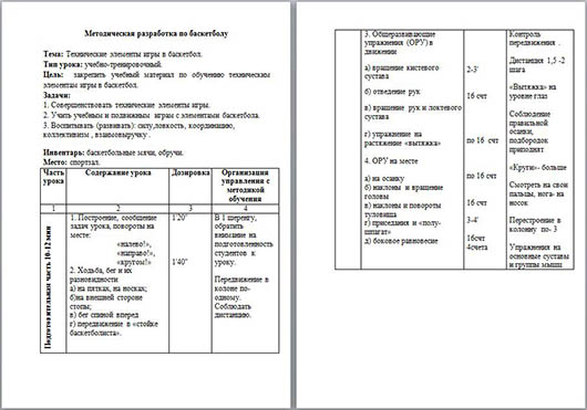 Методическая разработка урока по физкультуре Технические элементы игры в баскетбол