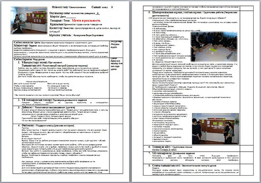 Мечта и реальность (план-конспект)