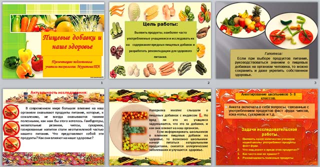 Пищевые добавки и ваше здоровье (презентация)