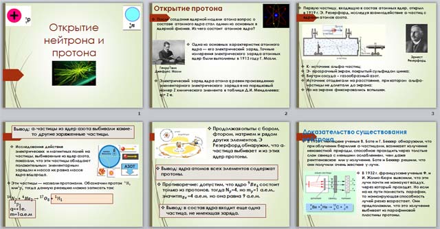 Открытие нейтрона и протона (презентация)
