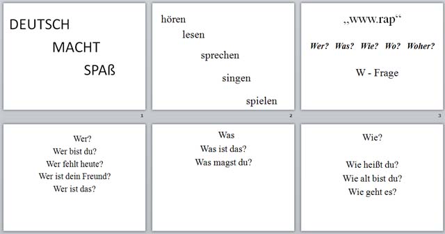 Вопросительные предложения с вопросительным словом в немецком языке (разработка и презентация урока)
