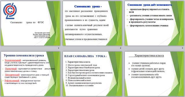 Самоанализ урока по ФГОС II поколения с учётом системно – деятельностного подхода (Материал и презентация)