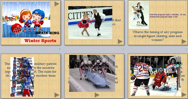 Winter Sports (презентация-викторина)