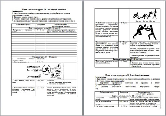 План конспект по атлетике
